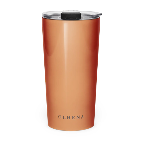 Stainless Steel Tumbler 600Mls - Solar Terracotta (White / 20oz)