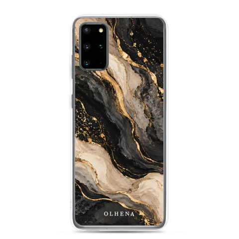 Clear Case - Samsung - Black And Gold Marble (Samsung Galaxy S20 Plus) - Olhena | Premium Phone Cases & Tech Accessories