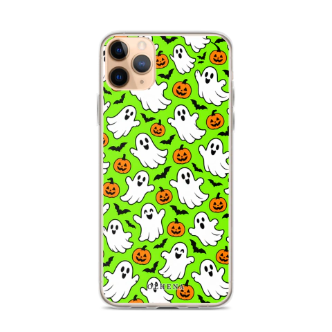 Clear Case - iPhone Cute Halloween In Lime Green (iPhone 11 Pro Max)