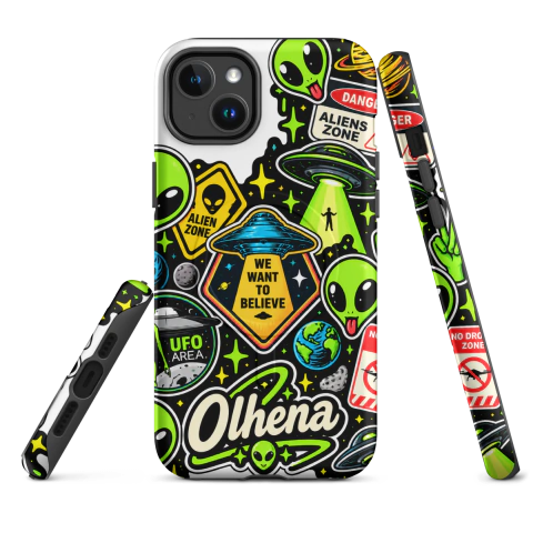 Case Tough MagSafe - iPhone - Alien Signature (iPhone 14 Plus) - Olhena | Premium Phone Cases & Tech Accessories