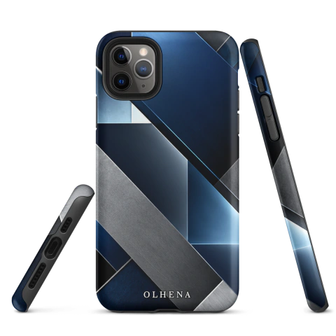 Tough Case - iPhone - Icy Blue Geometry (iPhone 11 Pro Max) - Olhena | Premium Phone Cases & Tech Accessories