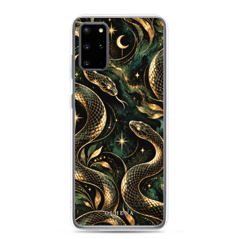 Clear Case - Samsung - Golden Snakes Under The Crescent Moon (Samsung Galaxy S20 Plus) - Olhena | Premium Phone Cases & Tech Accessories