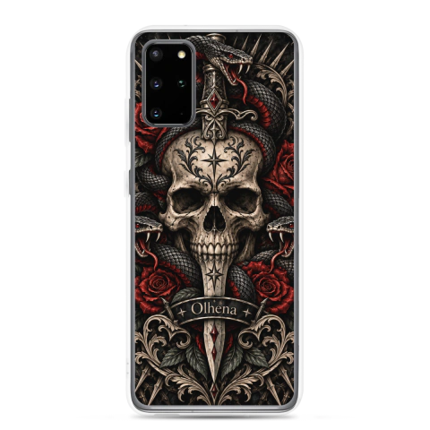 Clear Case - Samsung - Poem Skull (Samsung Galaxy S20 Plus) - Olhena | Premium Phone Cases & Tech Accessories