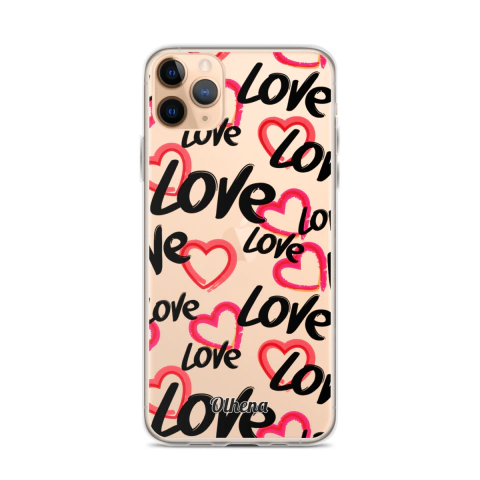Clear Case - iPhone Vertex Hearts (iPhone 11 Pro Max) - Olhena | Premium Phone Cases & Tech Accessories