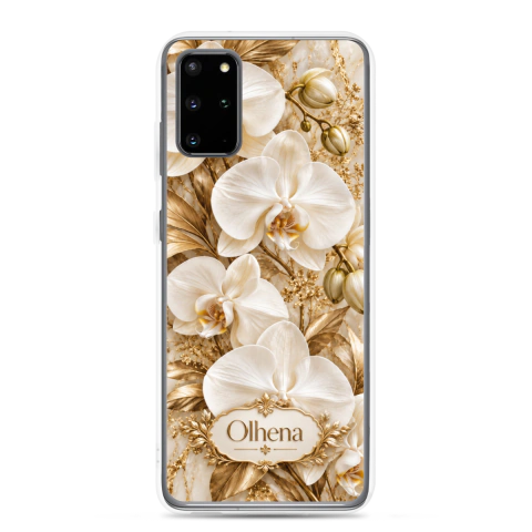 Clear Case - Samsung - Golden Orchids On Luxurious Marble (Samsung Galaxy S20 Plus) - Olhena | Premium Phone Cases & Tech Accessories