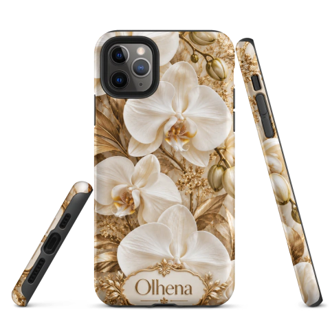 Tough Case - iPhone - Golden Orchids On Luxurious Marble (iPhone 11 Pro Max) - Olhena | Premium Phone Cases & Tech Accessories