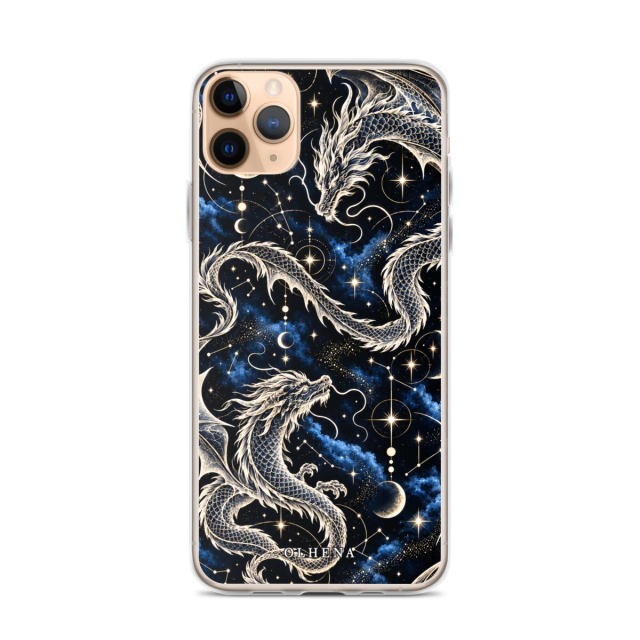 Clear Case - iPhone Celestial Dragons In The Golden Cosmos