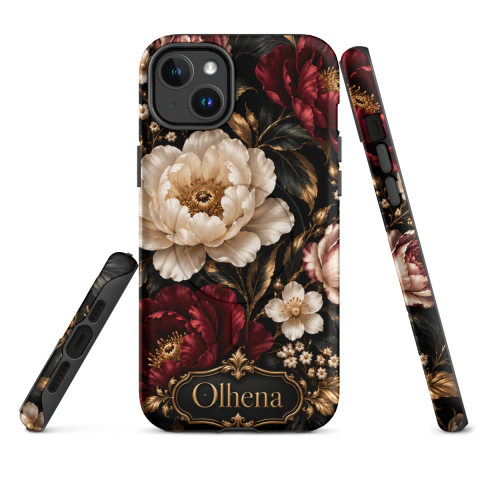 Case Tough MagSafe - iPhone - Baroque Peonies In Gold And Velvet (iPhone 14 Plus) - Olhena | Premium Phone Cases & Tech Accessories