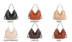 Bolsa Hobo Grande em PU acompanha alça longa removivel - Pavão de Ouro - Lasli Store