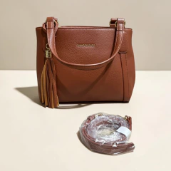 Bolsa Tote media de mão em PU com alça longa removivel - Pavão de Ouro - comprar online