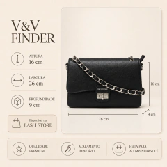 Bolsa envelope média em PU com alça corrente e alça longa removivel - V&V Finder - comprar online