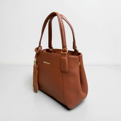 Bolsa Tote media de mão em PU com alça longa removivel - Pavão de Ouro - Lasli Store