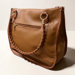 Bolsa Tote grande em PU acompanha alça longa - Pavão de Ouro