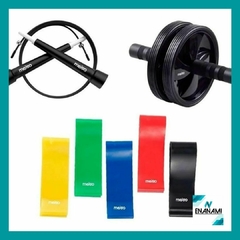 Kit Set Complementos Soga + Bandas + Rueda Abdominales Meiso - comprar online