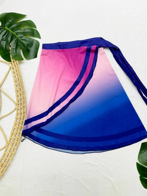 PAREÔ CURTA TIE-DYE ROXO COM AZUL