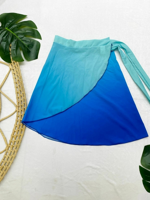 PAREÔ CURTA AZUL TIE-DYE