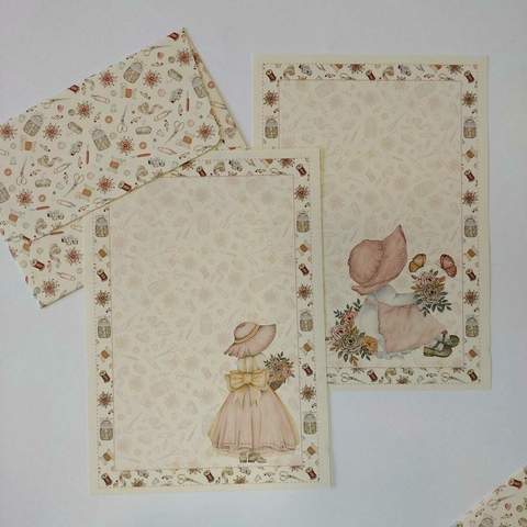 Coleção de Papéis de Carta COSTURANDO MEMÓRIAS com Adesivo 04 unidades | MENINA ROSÉE - comprar online