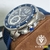 Cartier Calibre Azul Caixa Aço Cerâmica Automático Borracha Azul - Kingbr Relogios