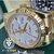 Kit Rolex Day Date 41mm Branco Dourado Romano Aro Frisado Aço Safira Automatico Pulseira Jubilee