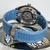 Omega Seamaster Aqua Terra Worldtime Azul Aço Automatico Pulseira Borracha Azul - Kingbr Relogios