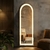 Espelho Oval Base Reta Jateado Com Led Tamanhos de 70x40 Cm a 140x70 Cm - loja online