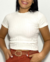 Cropped Manguinha Branco - comprar online