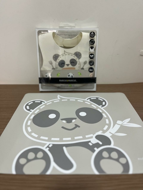 Kit Babador e Jogo Americano Panda Pebble c/ Fecho Regulavel