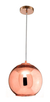 Lampara Colgante Globo M Vidrio Cobre 1 Luz E27 Apto Led