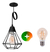 Colgante Jaula Diamante Deco 1 Luz Con Lampara Led Vintage - comprar online