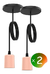 Pack X 2 Lampara Colgante 1 Luz Bulbo Led E27 Techo Bell05