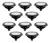 Pack X10 Lampara Ar111 Led 11w Trefi Foco Gu10 Negra - comprar online