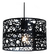 Imagen de Lampara Colgante Aluminio Negro Redond 1 Luz Hole 4 Apto Led