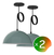 Pack X2 Lampara Colgante Semi Esfera 30cm Techo 1 Luz Bell08 - Tienda Objetos