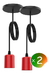 Pack X 2 Lampara Colgante 1 Luz Bulbo Led E27 Techo Bell05