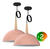 Imagen de Pack X 2 Lampara Colgante Bell03 Media Esfera Madera E27 Led