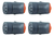 Pack X 4 Ficha Hembra Frontal Gris 10a Bipolar Salida Traser - comprar online