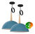 Pack X 2 Lampara Colgante Bell03 Media Esfera Madera E27 Led - comprar online