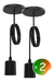 Pack X 2 Lampara Colgante 1 Luz Bulbo Led E27 Techo Bell05 - comprar online