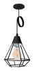 Colgante Jaula Diamante Deco 1 Luz Con Lampara Led Vintage