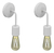 Pack X2 Lampara Aplique Pared Vintage Blanco Pera 7w E27 Led - comprar online