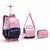 Kit de Mochila Escolar de Rodinha Color Up Bicolor Rosa e Azul