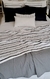 Pie de cama tussor - Off white rayado gris c/negro 1.00x2.60 - comprar online