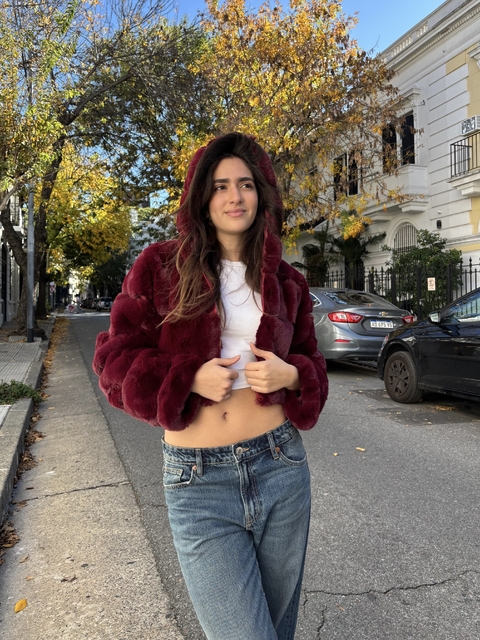 CHAQUETA PIEL ASPEN BURGUNDY - comprar online