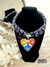 Cordón Doble Azul Corazón Flor Multicolor