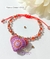 Pulsera Cristal Naranja Humo Hilo Naranja Corazón Morado Naranja