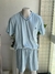 PIJAMA ALGODÃO MANGA CLÁSSICA , GOLA V AZUL CLARO - comprar online