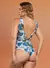 8457 - Maiô Elegante com Vazado Frontal e Detalhes em Rolete – Tecido Viscaya Estampado - comprar online