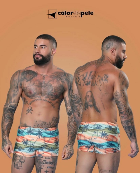 9429 - Sunga Masculina com Regulagem – Estampa Tropical ou Náutica | Tamanho M