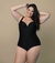 8405 - Maiô Plus Size Preto com Alças Cruzadas e Forro – Elegância e Conforto no Verão - comprar online