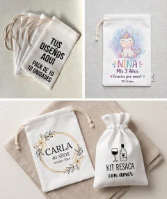 10 Bolsitas De Tela Tropical Personalizadas 15x20cm Ahorque - comprar online